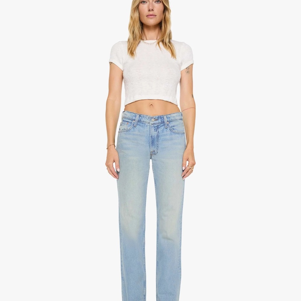 MOTHER Light Blue High-Rise Straight Jeans